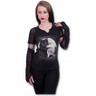 T-shirt femme  manches longues style gant avec chats Yin et Yang