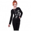 T-shirt femme manches longues à zip et dentelle