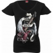 T-shirt femme noir avec guitare 
