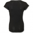 T-shirt femme noir gothique à manches courtes rivetées