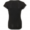 T-shirt femme noir gothique  manches courtes rivetes 