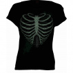 T-shirt femme phosphorescent à cage thoracique en coeur