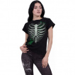 T-shirt femme phosphorescent à cage thoracique en coeur