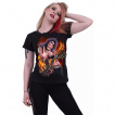 T-shirt femme à rockeuse style calavera avec guitare