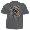 T-shirt gothique gris pour enfant imitation déchiré sur cage thoracique