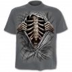 T-shirt gothique gris pour enfant imitation déchiré sur cage thoracique