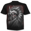T-shirt gothique homme avec chef indien et crane hybride