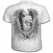 T-shirt gothique homme blanc avec vierge Marie à ailes d'ange