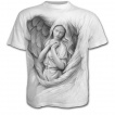 T-shirt gothique homme blanc avec vierge Marie à ailes d'ange