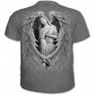 T-shirt gothique homme gris avec vierge Marie  ailes d'ange