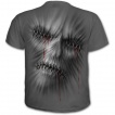 T-shirt gothique homme gris avec visage cousu dans le vtement
