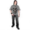T-shirt gothique homme gris avec visage cousu dans le vêtement