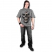 T-shirt gothique homme gris avec visage cousu dans le vtement