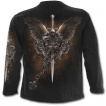 T-shirt gothique homme  manches longues avec aigle, fleur de lys et crane