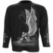 T-shirt gothique homme à manches longues avec ange sur pentagramme