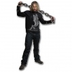 T-shirt gothique homme à manches longues avec ange sur pentagramme