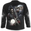 T-shirt gothique homme à manches longues avec biker squelette et moto démoniaque