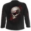T-shirt gothique homme  manches longues avec crane tribal ensanglant