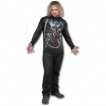 T-shirt gothique homme à manches longues avec dragon crachant de la lave sur une église