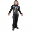 T-shirt gothique homme  manches longues avec dragon crachant de la lave sur une glise