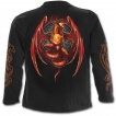 T-shirt gothique homme à manches longues avec dragon et orbe de feu