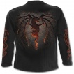 T-shirt gothique homme  manches longues avec dragon flamboyant