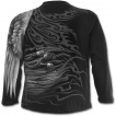 T-shirt gothique homme  manches longues avec faucheuse aile arpentant le ciel