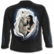T-shirt gothique homme  manches longues avec femme ange sur sa licorne