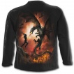 T-shirt gothique homme à manches longues avec guerrier dragon et scène de duel