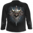 T-shirt gothique homme à manches longues avec guerriers viking en squelettes sur leur Drakkar