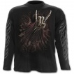 T-shirt gothique homme à manches longues avec guitariste faisant le salut Rock