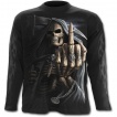 T-shirt gothique homme à manches longues avec la Mort faisant un fuck