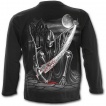 T-shirt gothique homme à manches longues avec la mort à faux ensanglantée