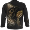T-shirt gothique homme  manches longues avec la mort jouant au poker