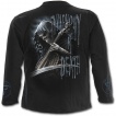 T-shirt gothique homme à manches longues avec La Mort jouant de la musique avec sa faux