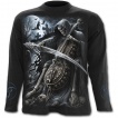 T-shirt gothique homme à manches longues avec La Mort jouant de la musique avec sa faux