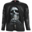 T-shirt gothique homme à manches longues avec la Mort regardant son sablier