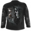 T-shirt gothique homme à manches longues avec la Mort regardant son sablier