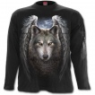 T-shirt gothique homme  manches longues avec loup  ailes d'anges