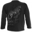 T-shirt gothique homme à manches longues avec meute de loups et pleine lune