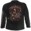 T-shirt gothique homme à manches longues avec motard en squelette et sa moto steampunk