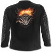 T-shirt gothique homme à manches longues avec moto à roues de feu