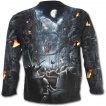 T-shirt gothique homme à manches longues avec scène de bataille épique