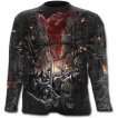T-shirt gothique homme à manches longues avec scène de bataille épique