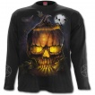 T-shirt gothique homme manches longues avec sorcière tenant un crane en citrouille