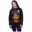 T-shirt gothique homme manches longues avec sorcière tenant un crane en citrouille