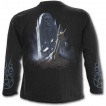 T-shirt gothique homme  manches longues avec squelette guitariste jouant sur une tombe