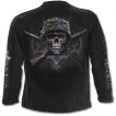 T-shirt gothique homme  manches longues avec squelette militaire