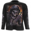 T-shirt gothique homme  manches longues avec squelette militaire