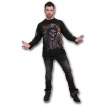 T-shirt gothique homme  manches longues avec squelette militaire